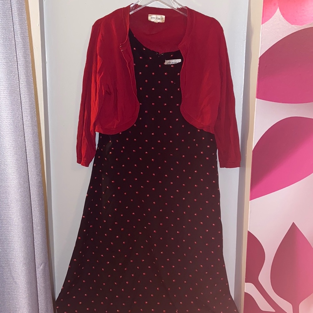 Plus Size Dress W/Matching Crop Sweater